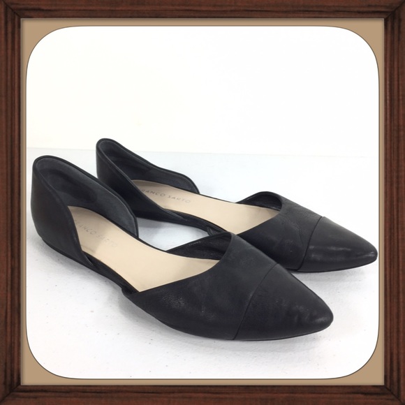 Franco Sarto Shoes - Franco Sarto Black Leather Open Side Flats EUC